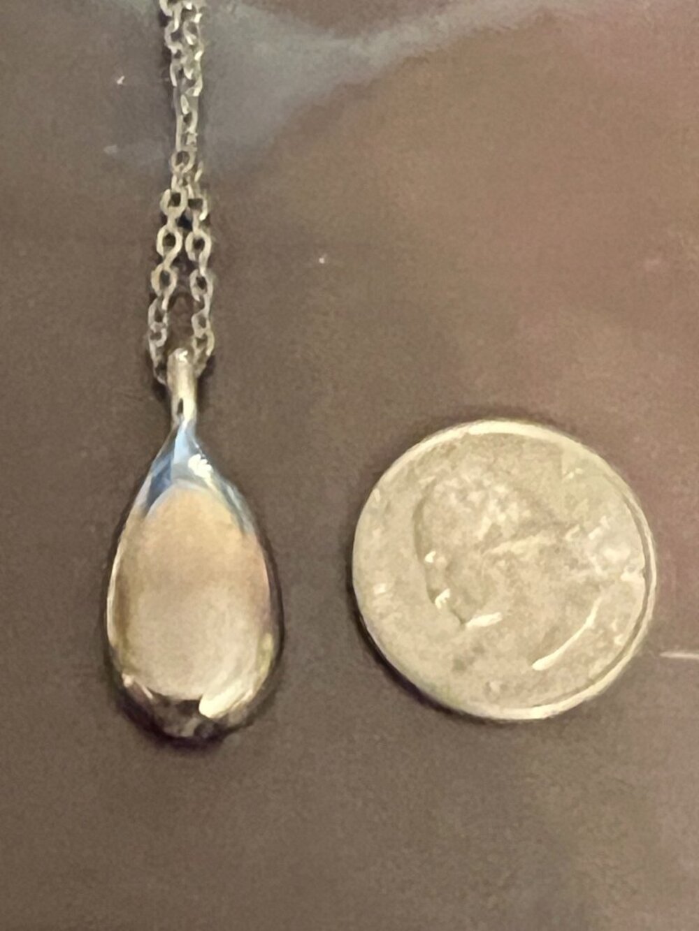 Silver-Tone Teardrop Cremation Urn Necklace (505)